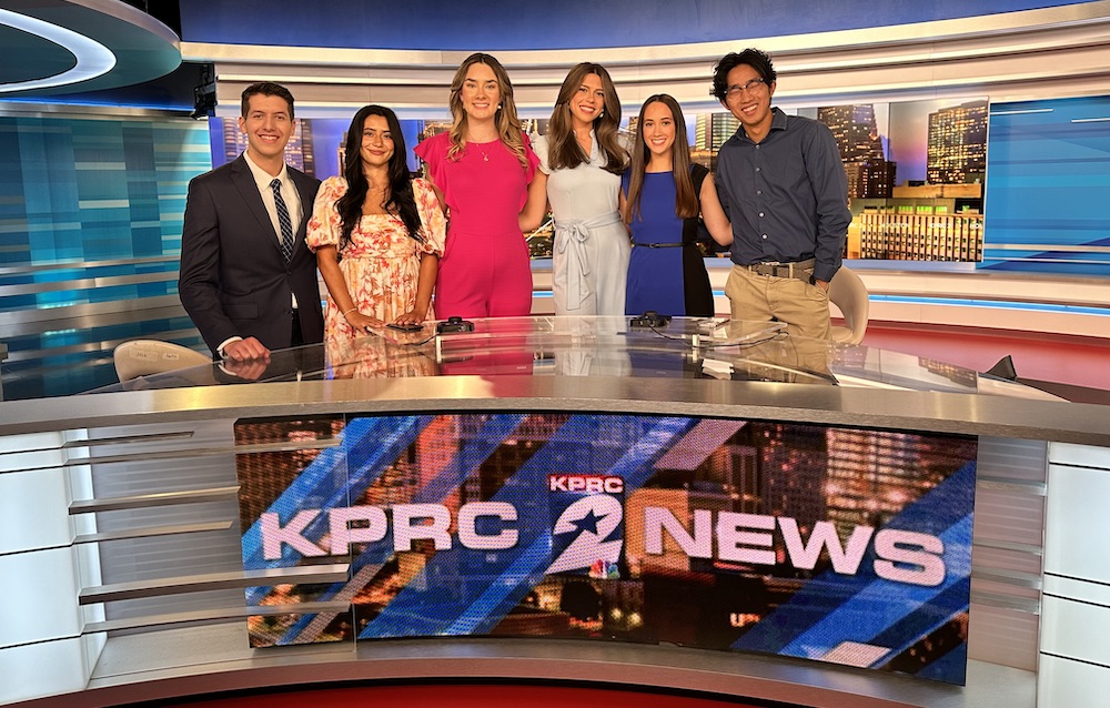 Sophia Cruz (second from left) poses for a photo with her fellow KPRC-2 interns.